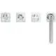 Vier Loch Badarmatur mit Kreuzgriffen in Chrom von Ideal Standard, bestehend aus zwei Regelgriffen und einem Auslauf. Montage für Wannenrand konzipiert.